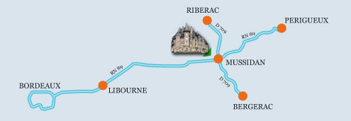 Situation Géographique en Dordogne du Château de Bassy - Cliquez pour agrandir